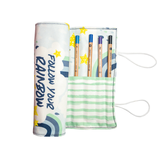 Blue Rainbow Long Pencil Case