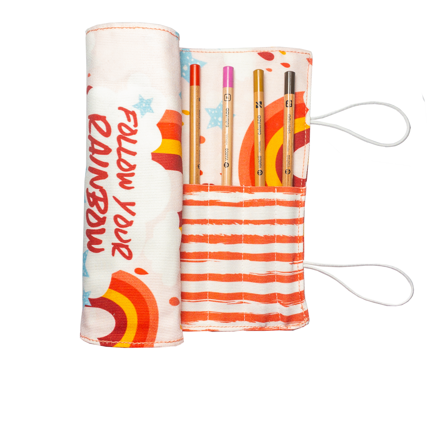 Pink Rainbow Long Pencil Case