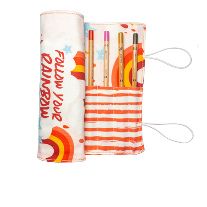 Pink Rainbow Long Pencil Case