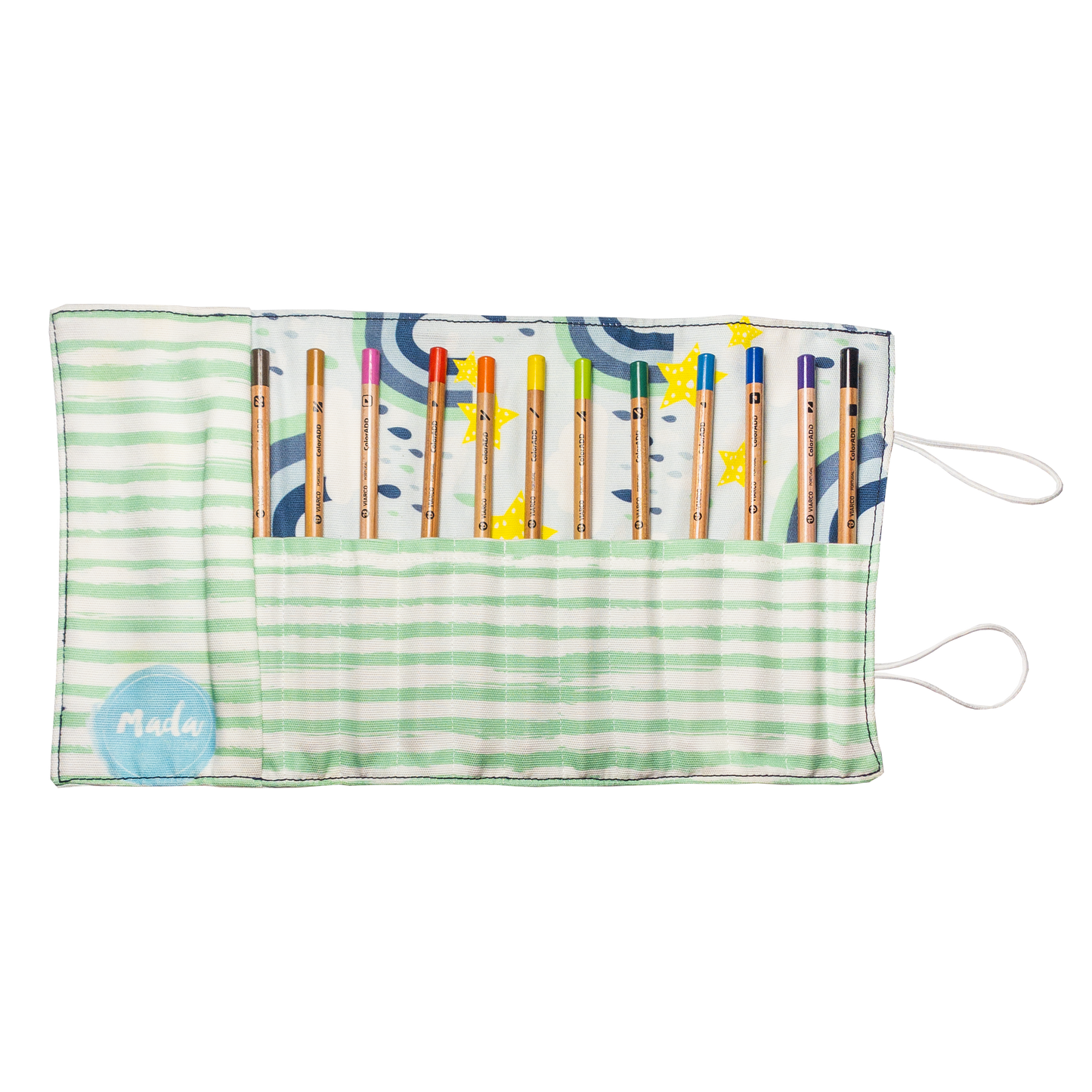 Blue Rainbow Long Pencil Case